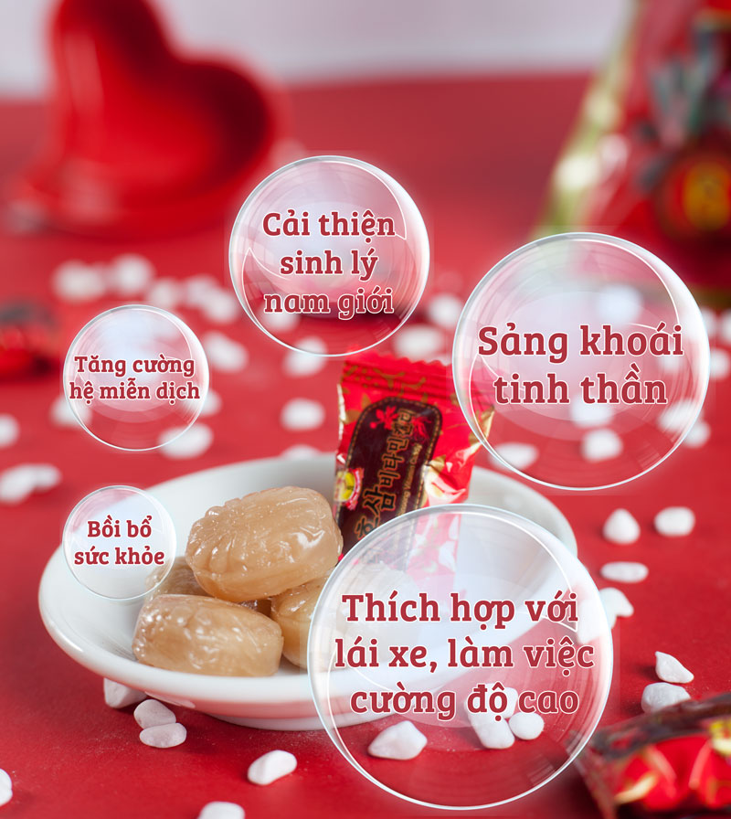 [COMBO 10 BỊCH] KẸO HỒNG SÂM HÀN QUỐC - Bịch 200G