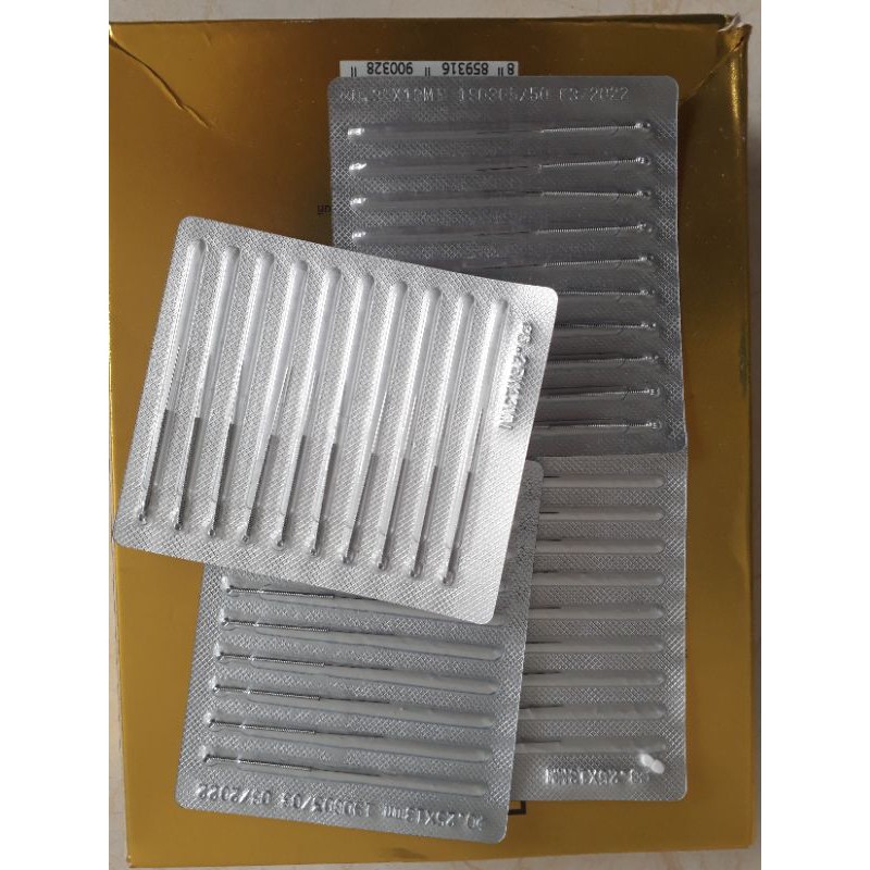 Hộp 100 KIM ĐỐT bé, kim châm cứu, đốt nốt ruồi (Hộp 10 vỉ)