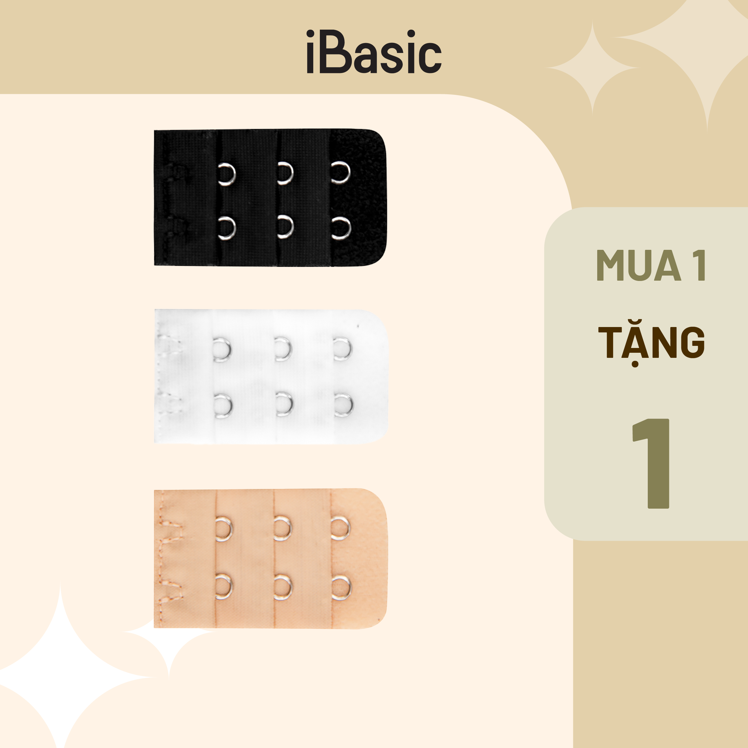 Combo 3 móc nối dây áo 2 móc cài ibasic pk022