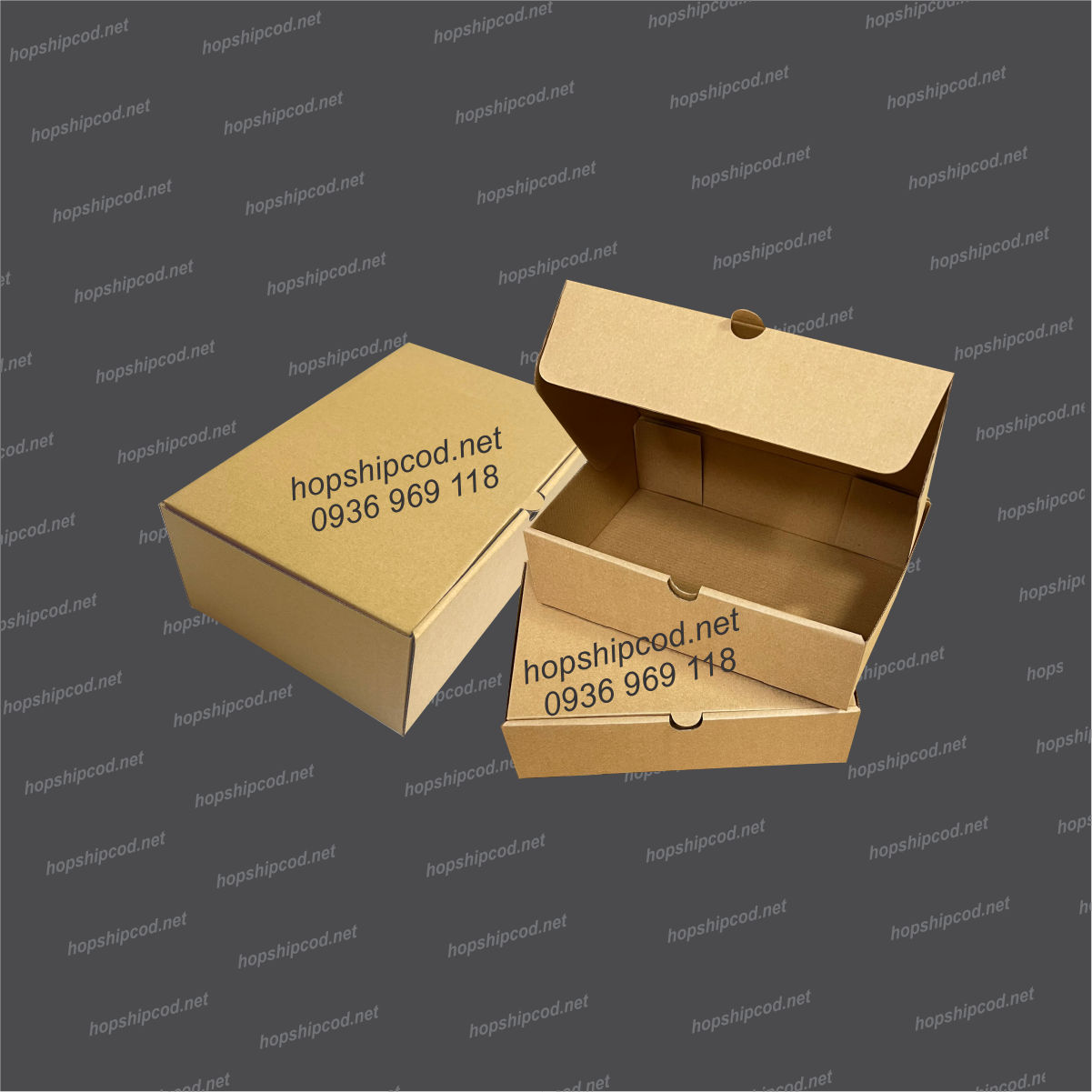 [Combo 100 cái] 25x25x5 cm Hộp đựng pizza