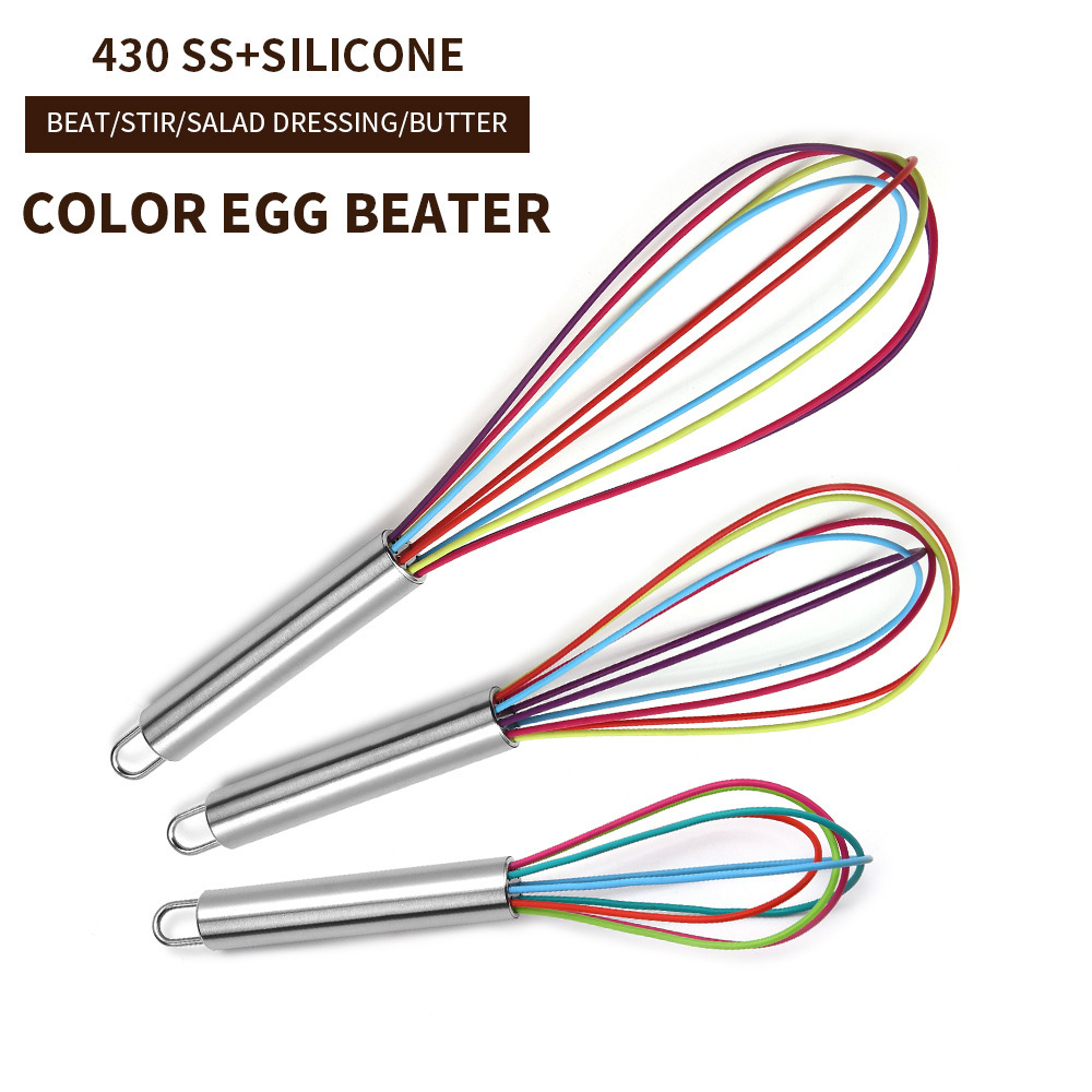 Phới đánh trứng nhiều size - Dụng cụ đánh trứng silicone