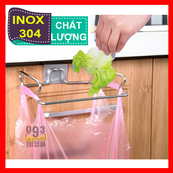 Stainless Steel Kitchen Hanger Storage Rack Cabinet Door Trash Organizer Rack Closet Storage Hook Holders Garbage Bags