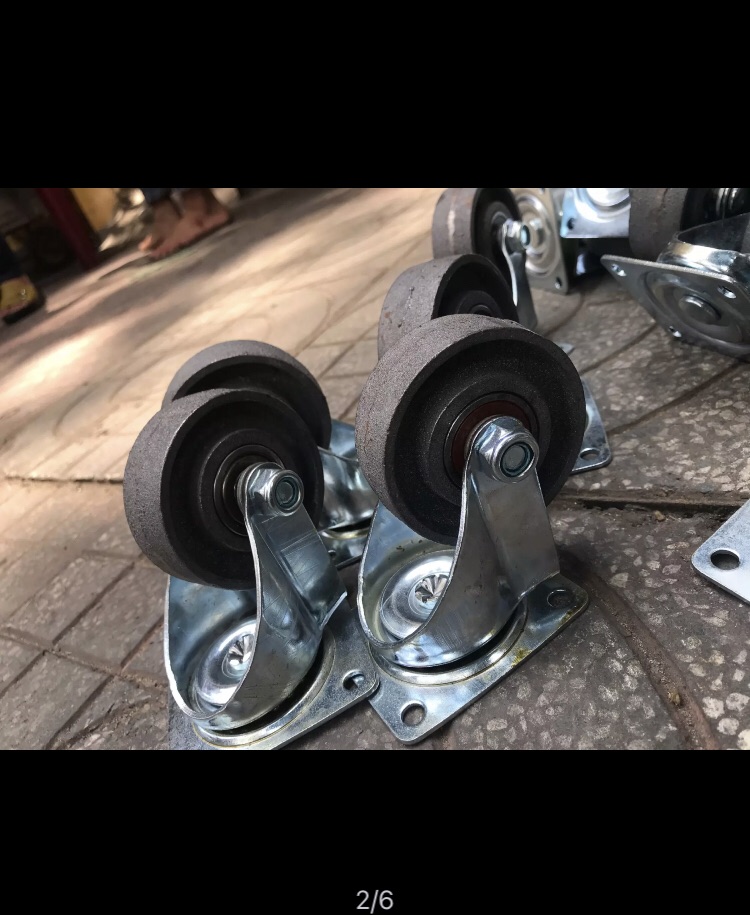 [HCM]Combo 4 bánh xe đẩy gang đúc 75x25mm