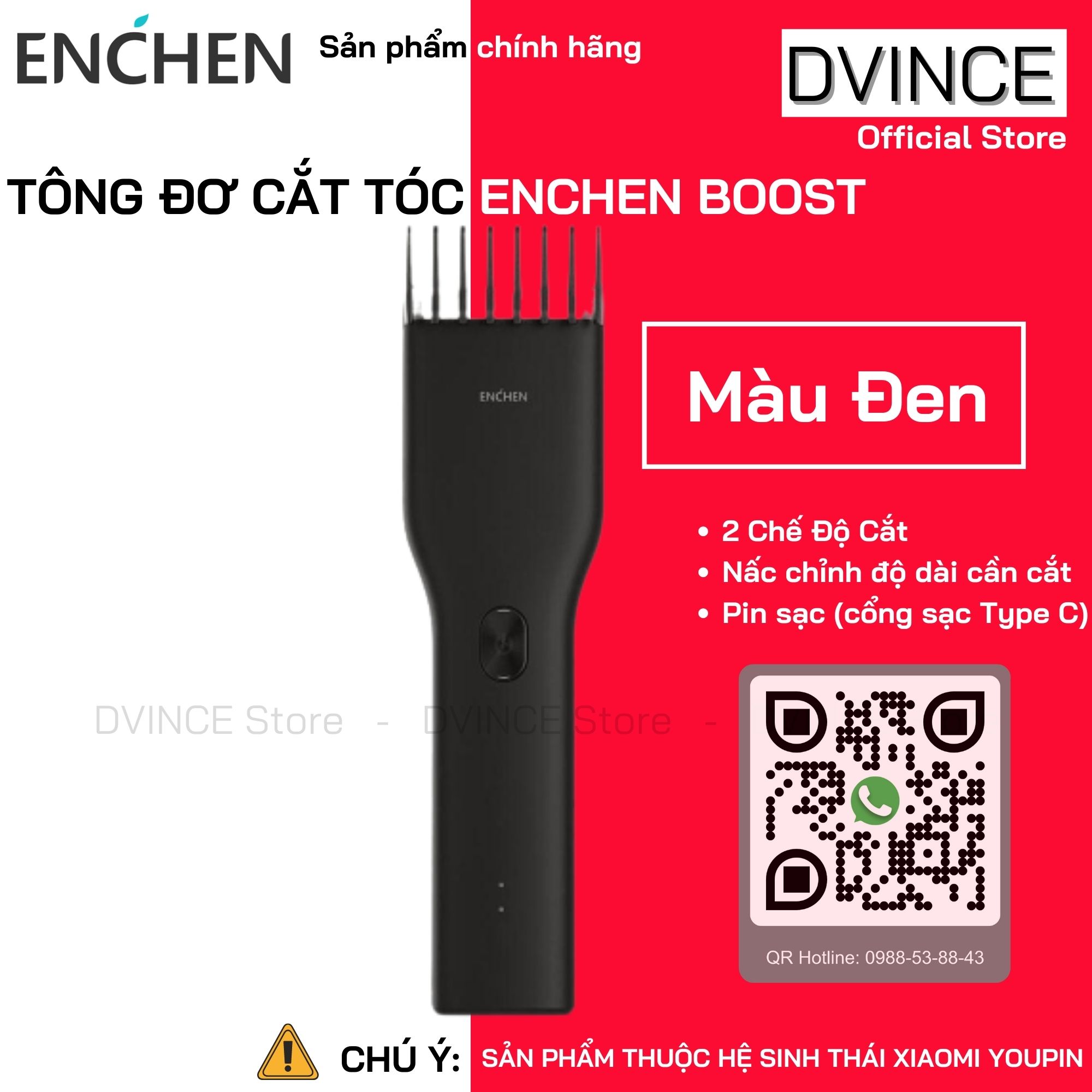 Tông đơ cắt tóc Enchen Boost (Xiaomi phân phối) - DVINCE Store