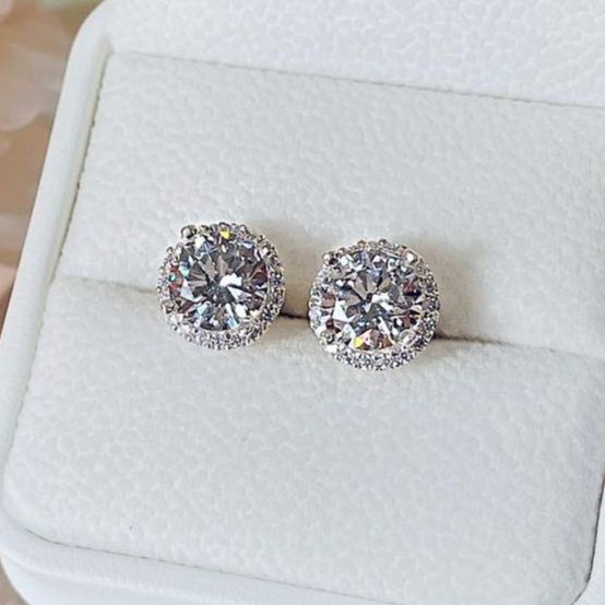Beautiful earring for women cute earring crystal stud earrings high grade diamond stud earrings 24k gold earrings wedding jewelry gold bijoux, gado B068 fashion white gold plated sterling silver earrings-not black promise