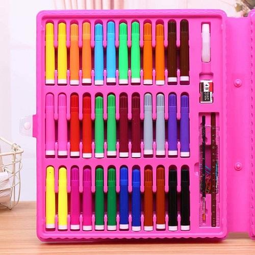 Hộp bút màu 150 chi tiết đặc sắc màu cho bé gái thỏa sức sáng tạo ( màu hồng)