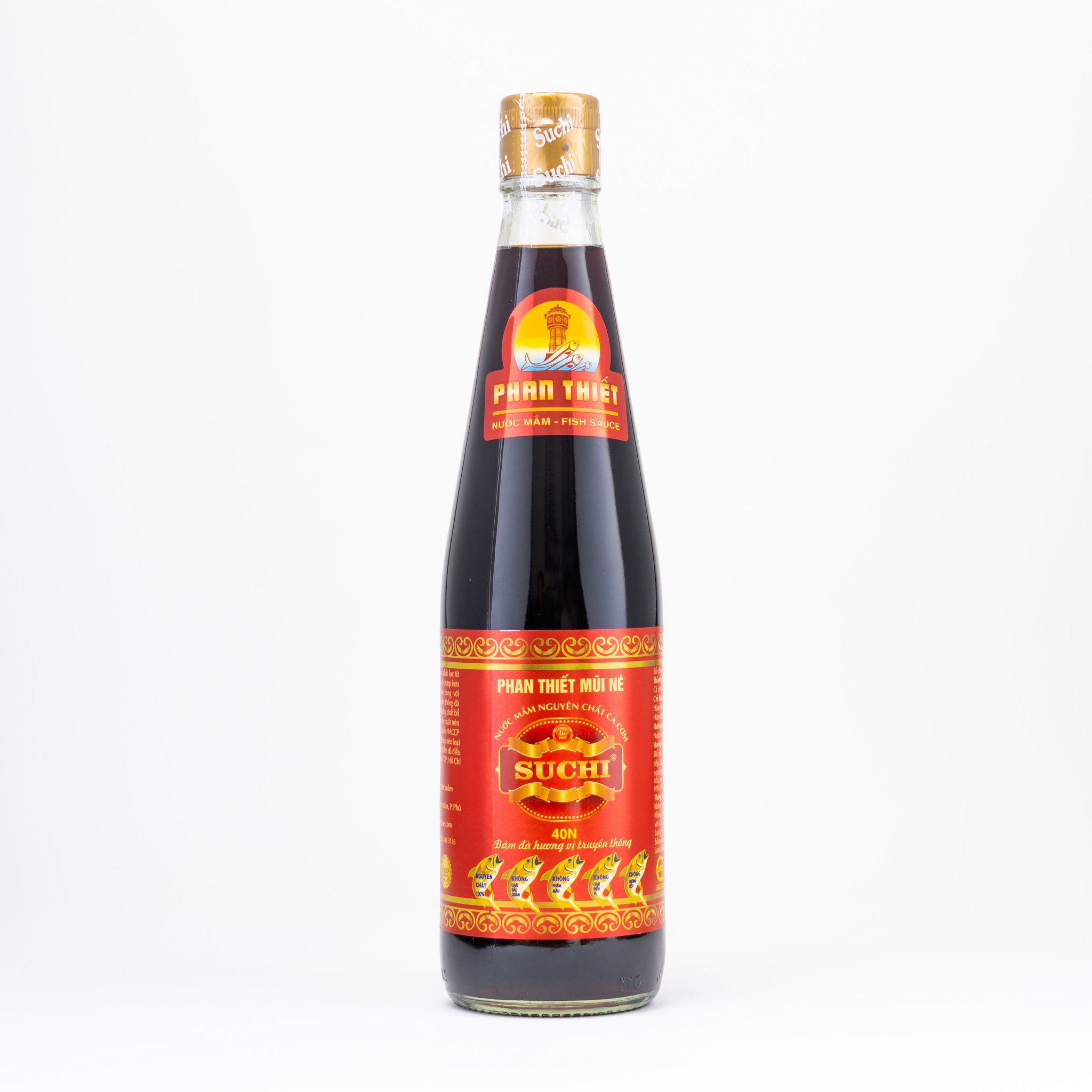 Combo 2 chai Nước mắm nguyên chất cá cơm SUCHI 40 độ đạm 520ml