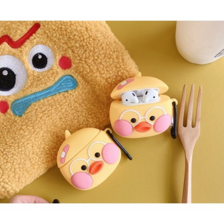 [Lấy mã miễn phí vận chuyển] Case bao Airpods 1 2 Pro 3 Vịt má hồng - Vỏ bọc Cover đựng tai nghe không dây Airpods i11, i12