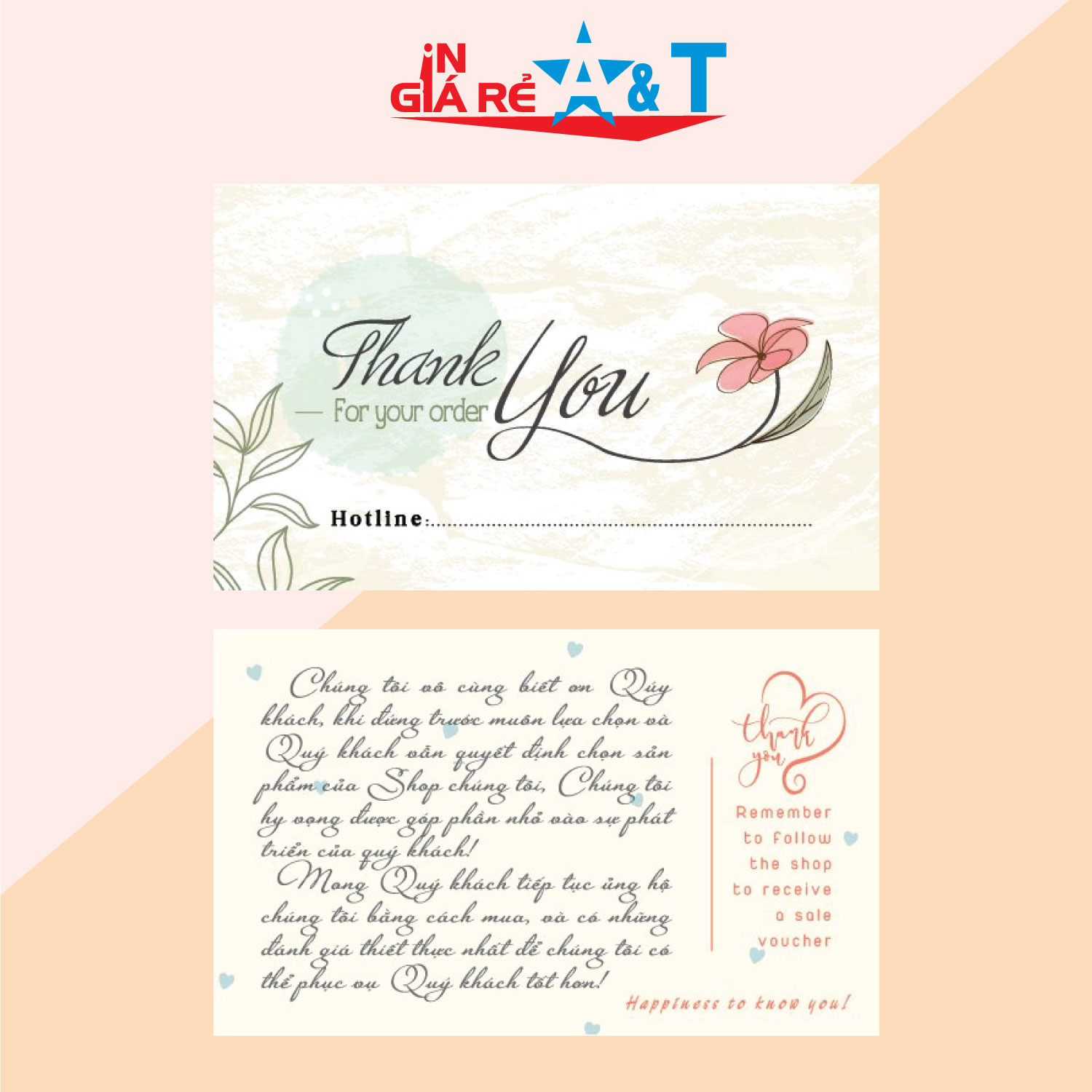 Hộp 100 card cám ơn, card Thank you sáng tạo độc đáo hợp trend  dành riêng cho shop bán hàng, Giầy bìa cứng - size 9x5.4cm