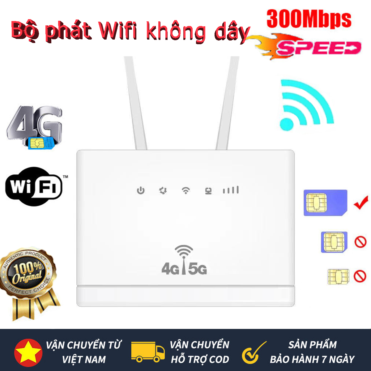 Bộ Phát WIFI 4G/5G Phiên Bản Mới LTE CP108 300MBPS, 3 Cổng Lan，Bộ phát Wifi không dây, Kết Nối 32 Thiết Bị, bộ định tuyến di động dễ dàng mang theo