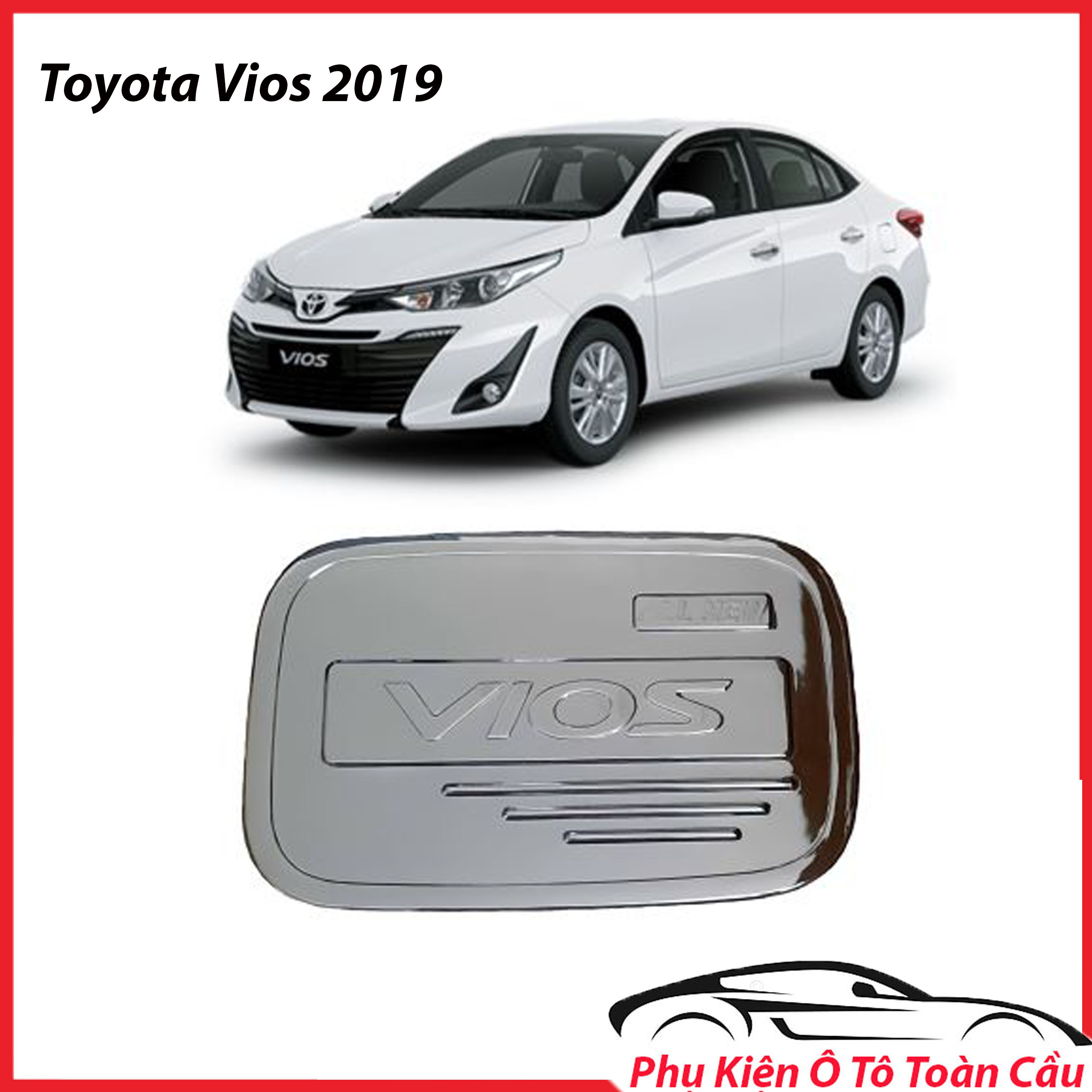 [HCM]Ốp Nắp Xăng Xe Vios 2019 Mạ Crôm