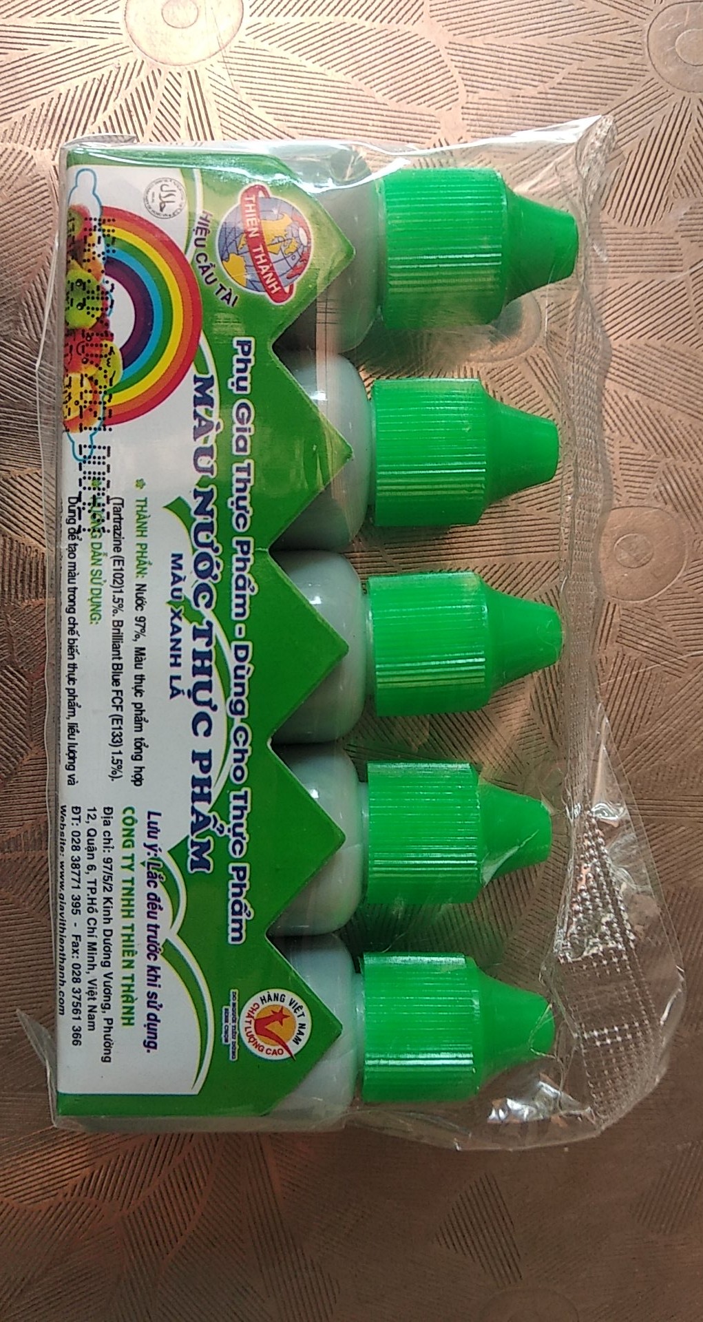 Màu nước thực phẩm Thiên Thành 1 lọ/10ml