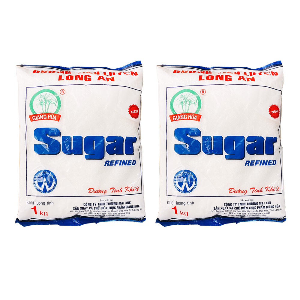 [ ĐƯỜNG TINH LUYỆN] Combo 4 bịch (Mỗi bịch 1kg) Bịch đường cát trắng tinh luyện Long An - Giang Húa - Có lựa chọn  Combo 4kg/3kg/2kg/1kg- (Date mới 24 tháng)