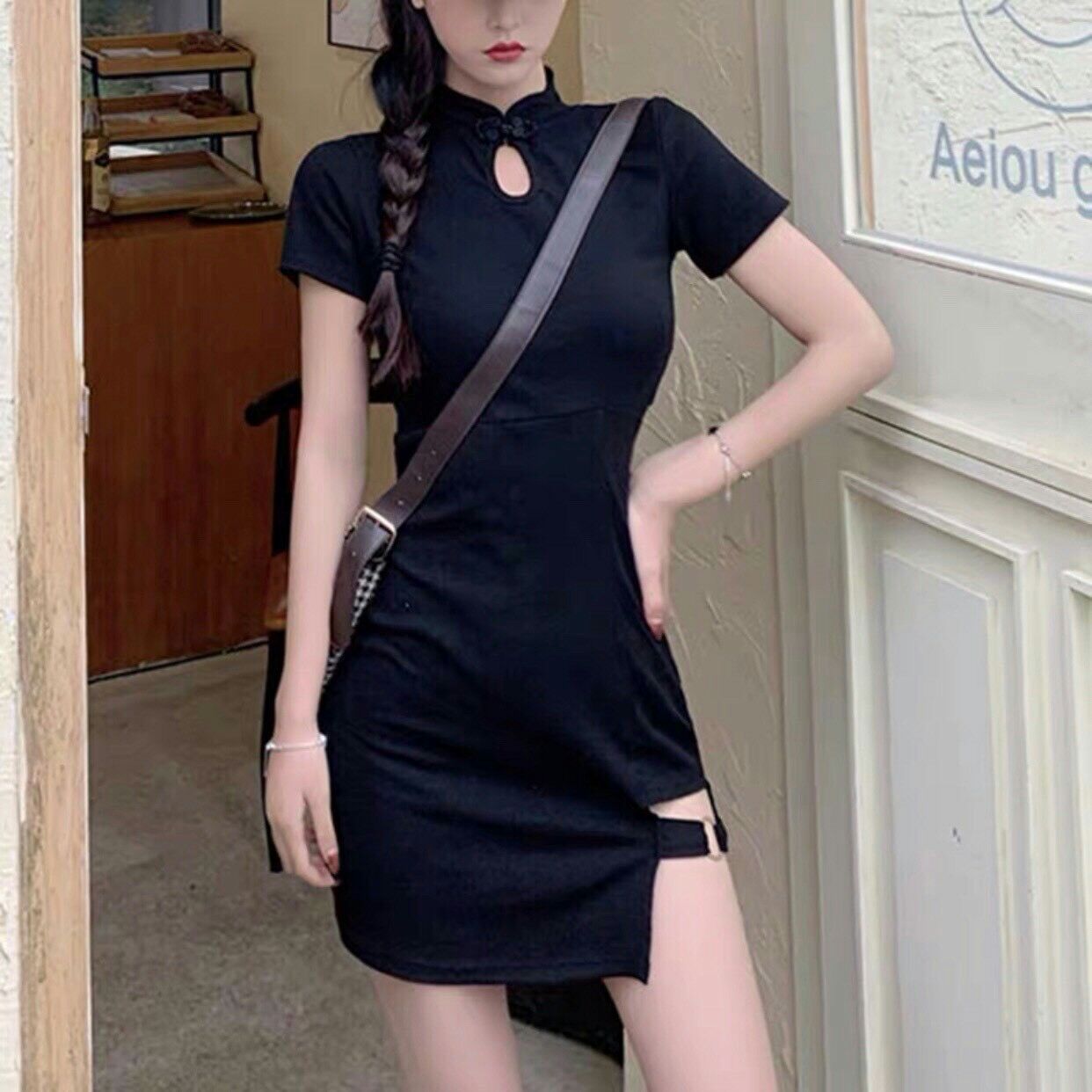 Đầm body sườn xám cách điệu nữ tính