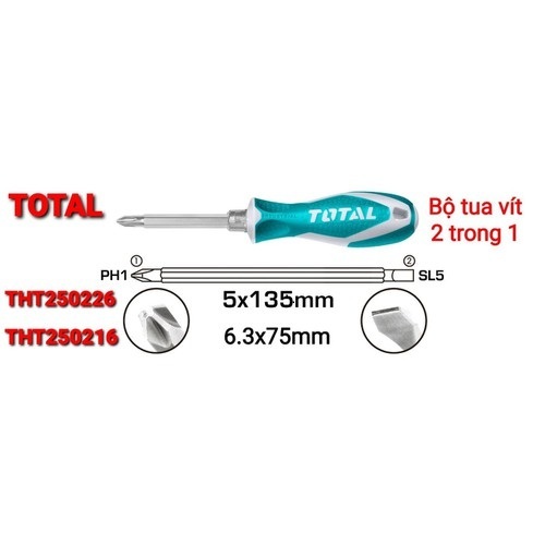 Bộ tua vít 2 trong 1 total THT250226