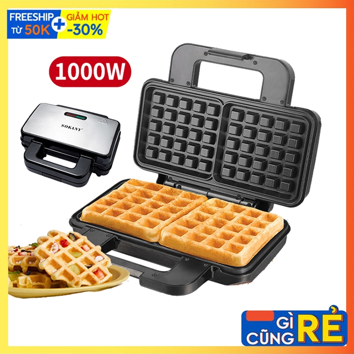 Máy làm bánh Waffle - Máy nướng bánh tàn ong đôi SOKANY