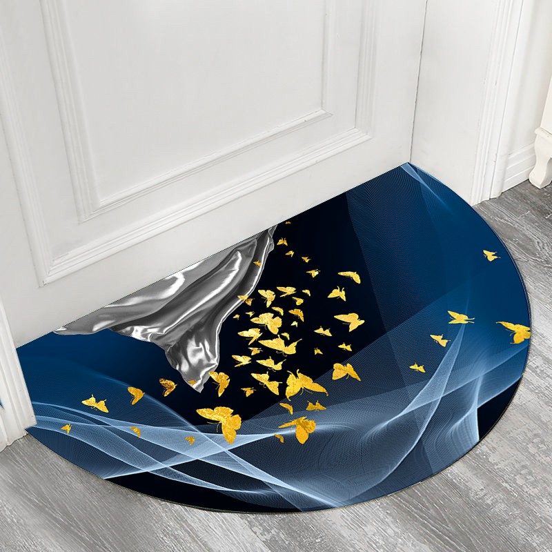 Thảm Bán Nguyệt Ba li in 3d cao cấp ( Thảm Lau Chân Bán Nguyệt , Thảm Chùi Chân Bán Nguyệt , Thảm Trang Trí , Thảm Cửa Ra Vào , Thảm bali bán nguyệt , Thảm chùi chân cao cấp , Thảm Bali , thảm phòng ngủ , Thảm phòng khách ) 80x40cm