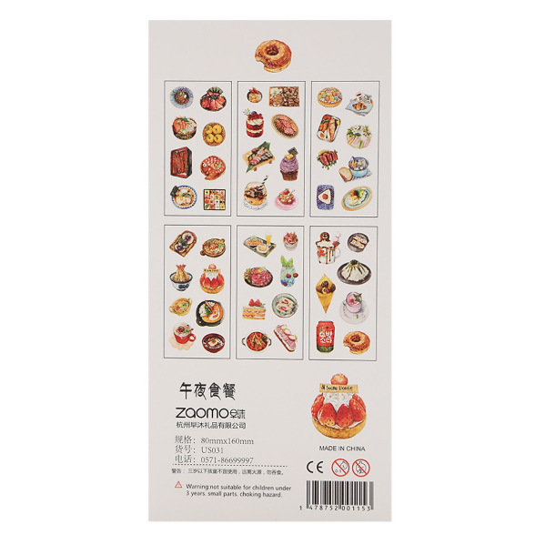 [HCM]Bộ 6 Tấm Sticker Dán Trang Trí - Món Ăn Hấp Dẫn