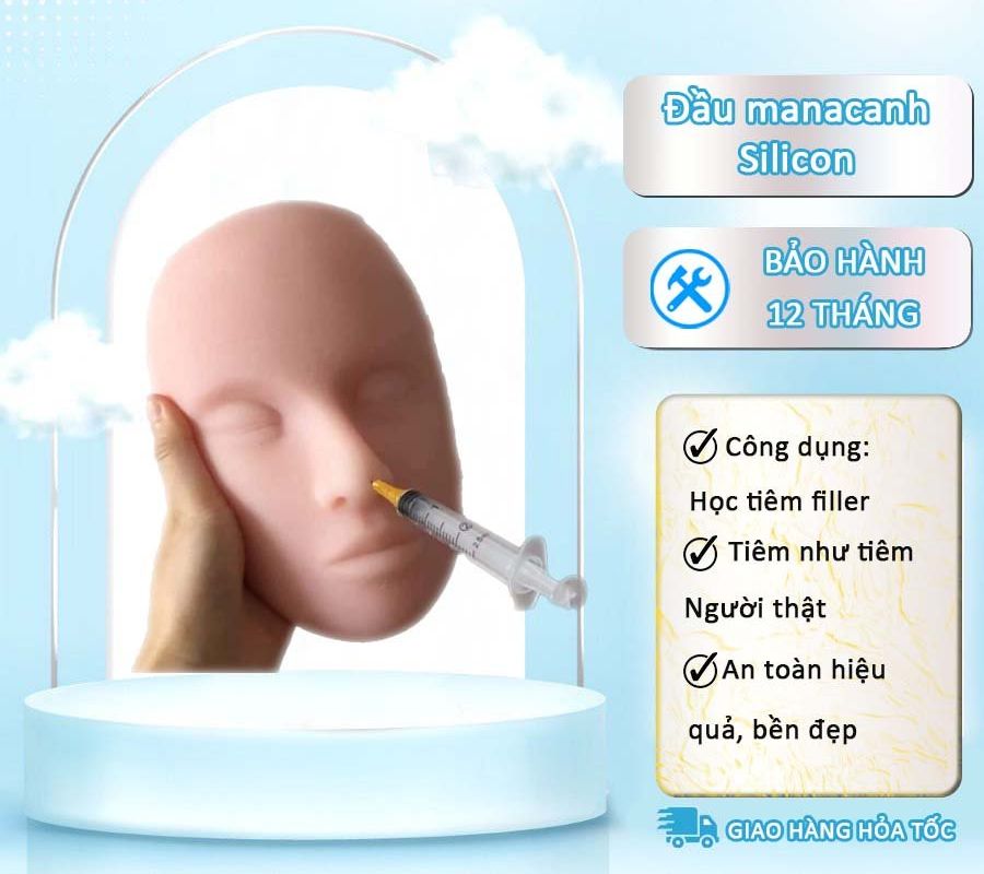 Đầu Canh Silicon Manocanh Siêu Mềm Học Tiêm Filler, Căng Chỉ Dùng Cho Học Viên Spa.