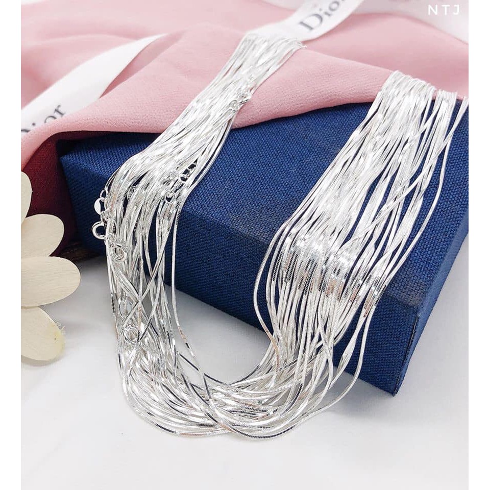 DÂY CHUYỀN BẠC Ý TRƠN LOẠI TO DÀI 45CM - Shop bạc BiBi cam kết bạc chuẩn, chất lượng, kèm bảo hành