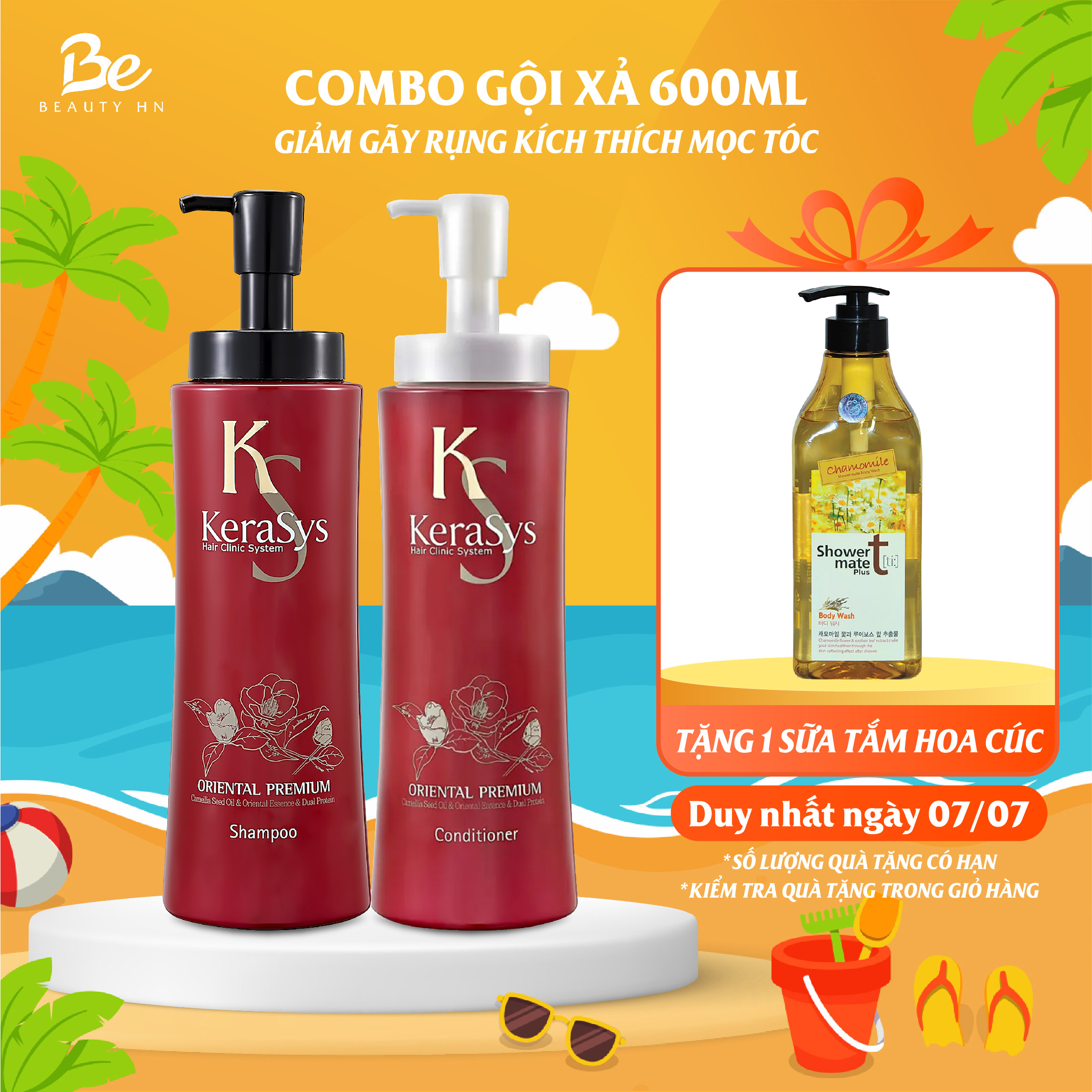 Cặp dầu gội xả thảo dược kerasys oriental premium hàn quốc giảm gãy rụng kích thích mọc tóc 600ml