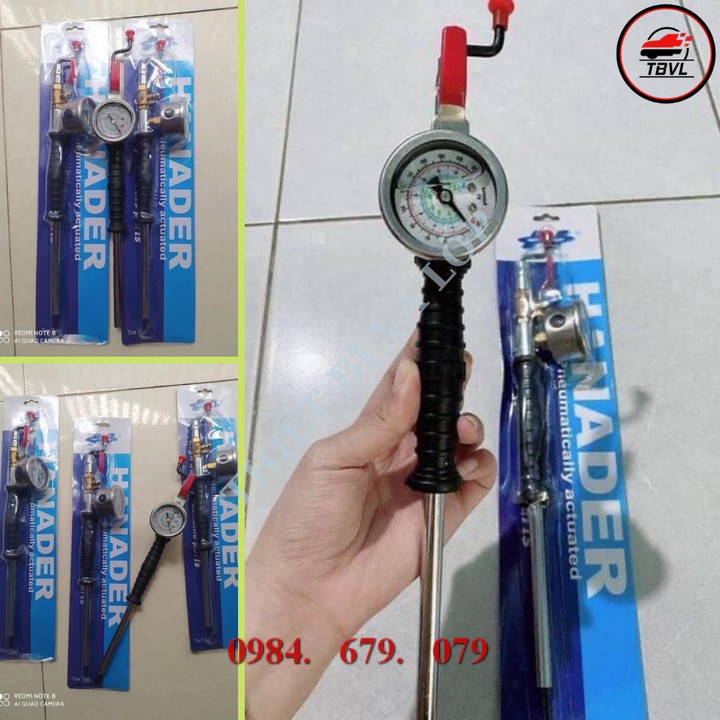 Tay bơm lốp xe tải xoáy ti van