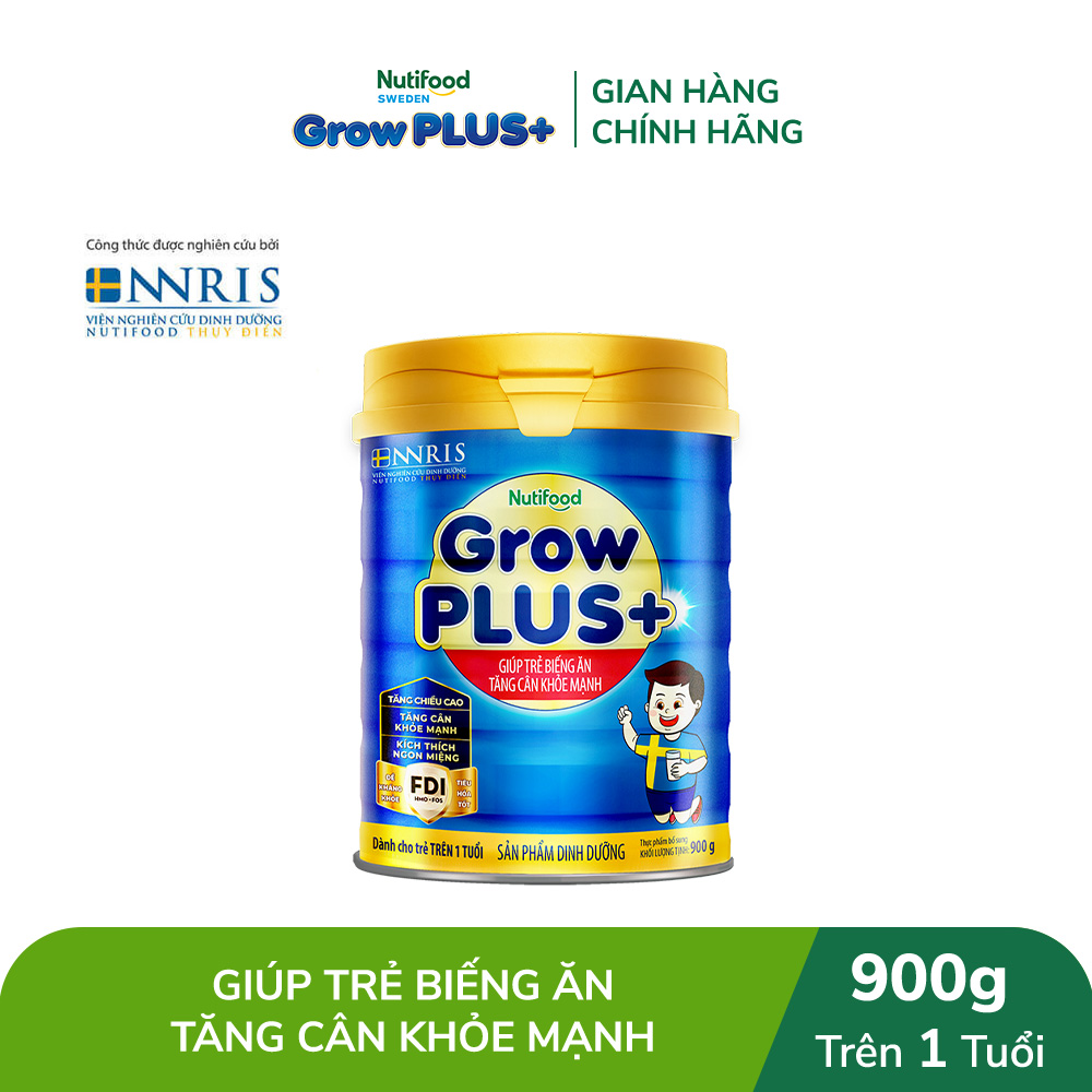 Combo 2 sữa bột GrowPLUS+ Biếng Ăn - Hỗ trợ kích thích ngon miệng, tăng cân khỏe mạnh  (Xanh) (2 lon x 900g)