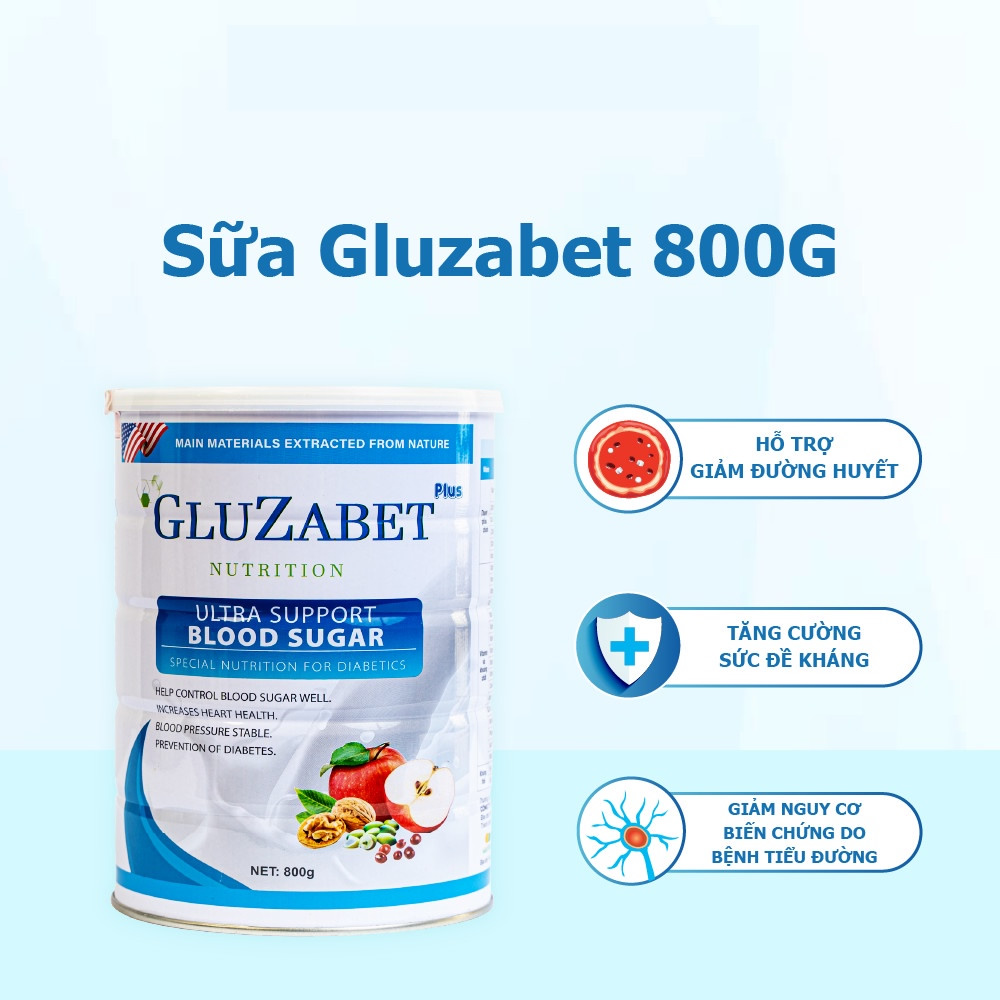 SỮA NON Gluzabet 800 Gram 👍👍 Sữa dinh dưỡng chuyên biệt dành cho người tiểu đường
