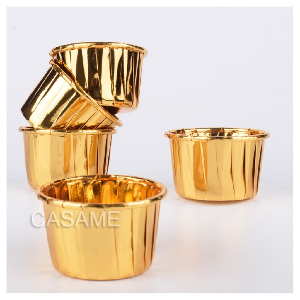 Cốc Nhôm Đựng Bánh, Trang trí Bánh Cupcake Màu Bạc, Vàng (50c)