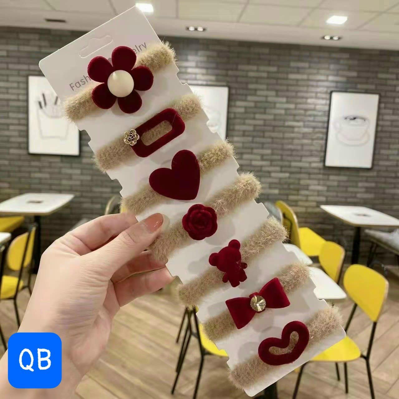 Set 7 dây buộc tóc hình hoa, trái tim