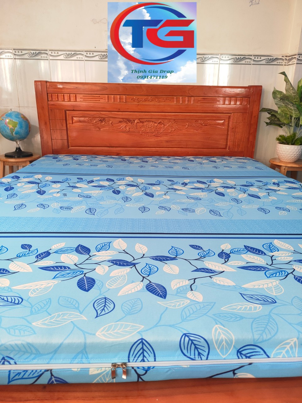 ÁO BỌC 2 MẶT NỆM THẲNG CÓ KHÓA KÉO(THUN 3D HÀN QUỐC)