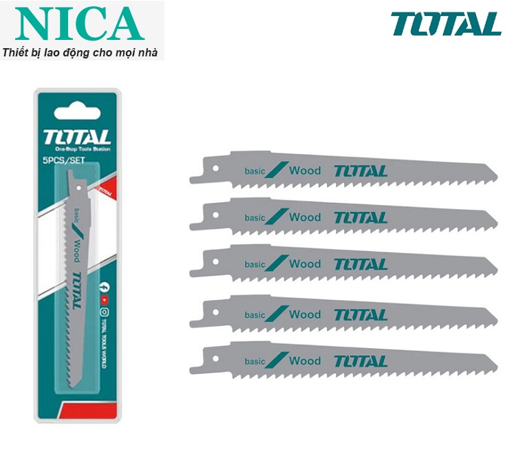 Bộ 5 lưỡi cưa kiếm 150mm cắt gỗ total trsb611d chính hãng