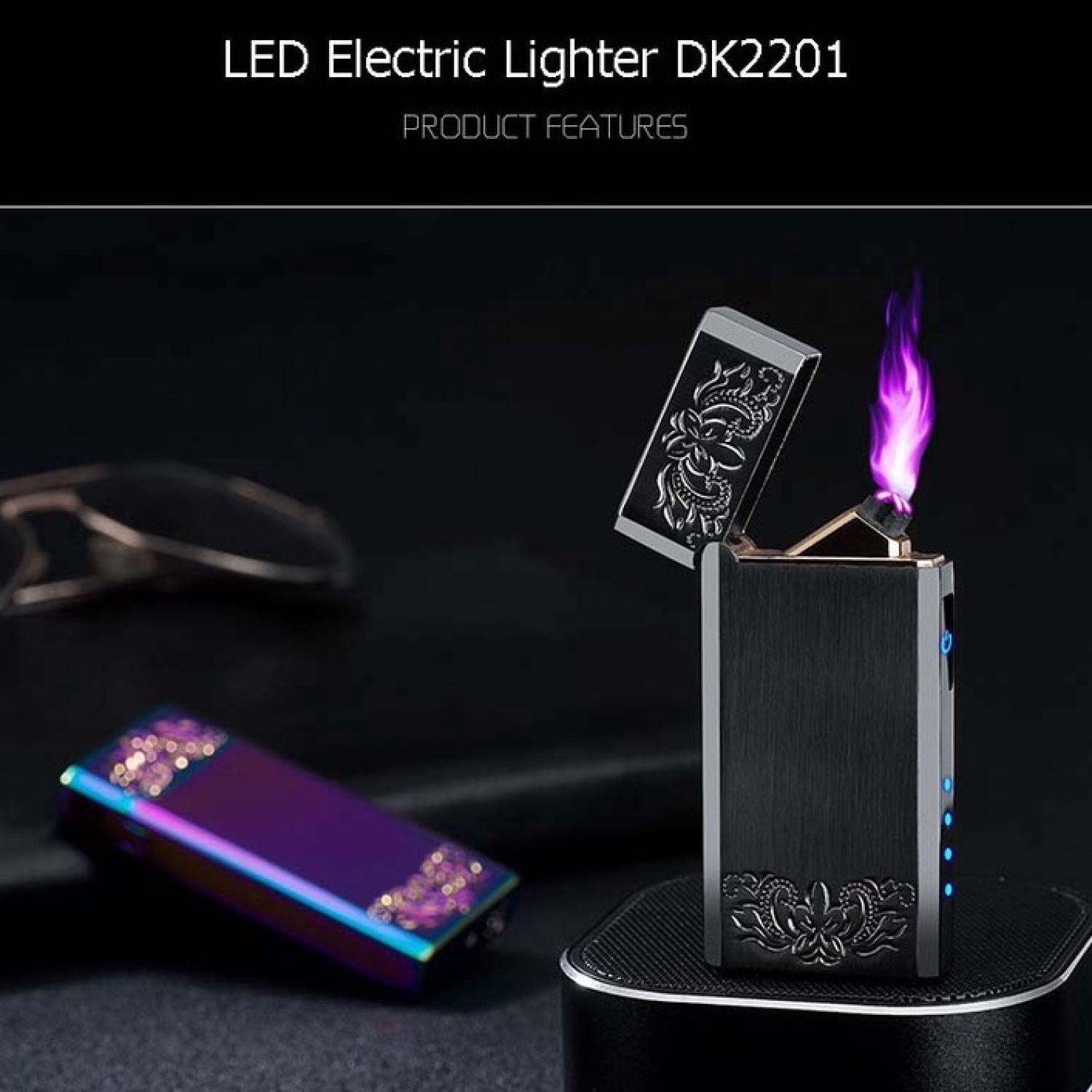 Bật lửa điện DK2201 Cổng Sạc USB Fullbox