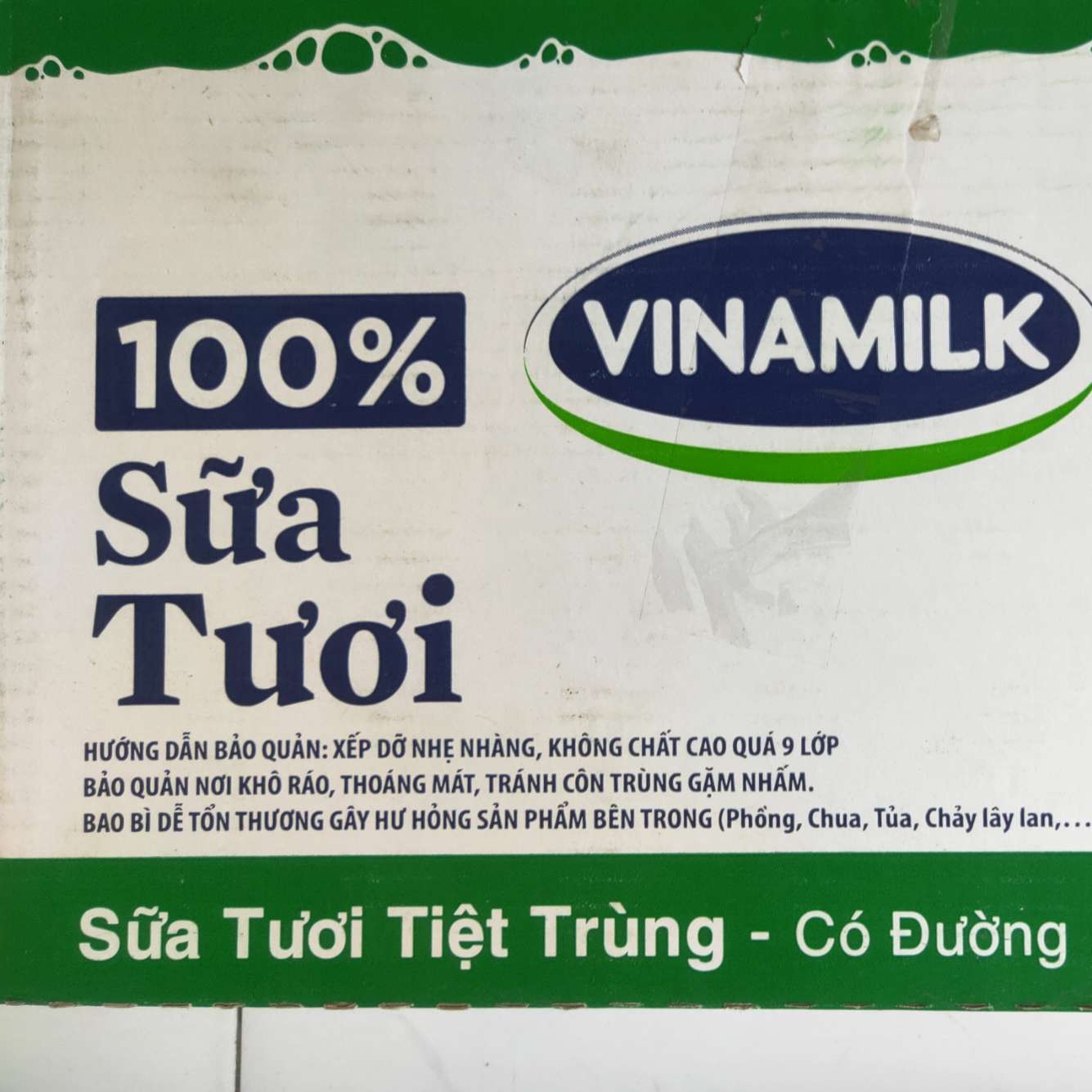 [HCM]Sữa tươi Vinamilk 180ml (CÓ ĐƯỜNG)