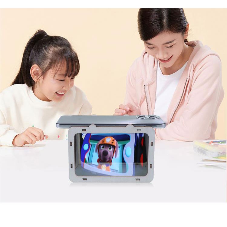 Educational 3D hologram player DIY wooden model stem