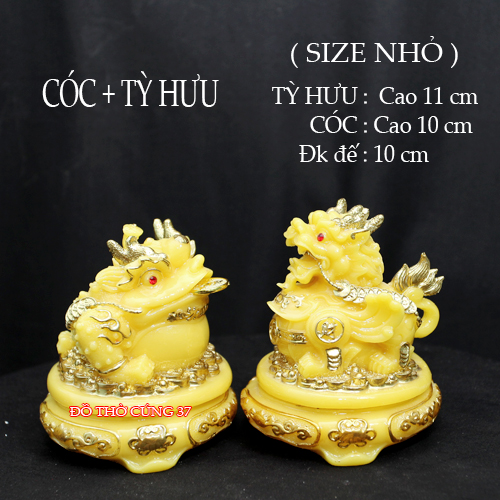 [ GIÁ 1 CẶP -  Size nhỏ ]  CÓC + TỲ HƯU phong thủy [ Bột đá + composite ]