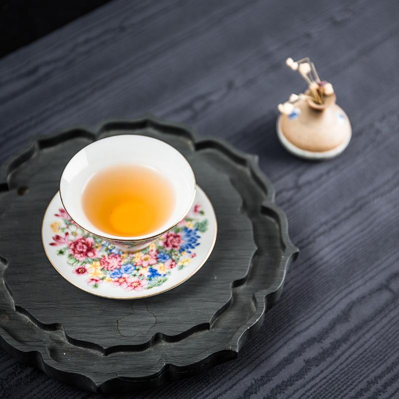 Rongshantang SND Coloured Drawing Enamel Cup Ceramic Teacup Master Cup Tea Cup Kung Fu Tea Set