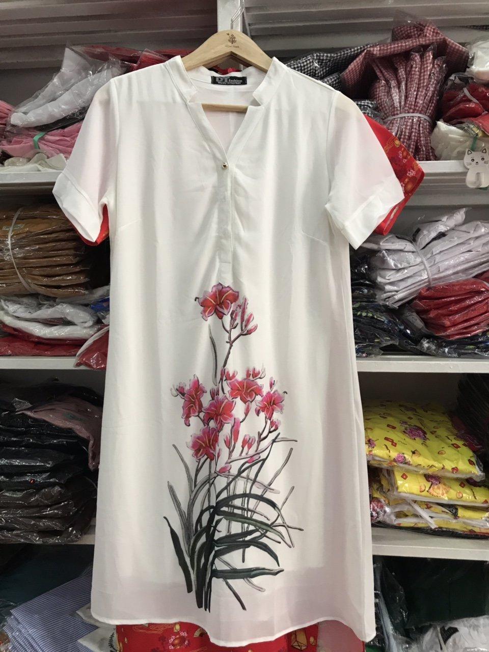 Đầm suông in hoa cao cấp