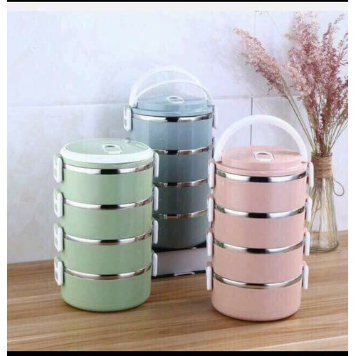 Cặp Lồng Lúa Mạch Giữ Nhiệt 4 Tầng Ruột Inox 5x69