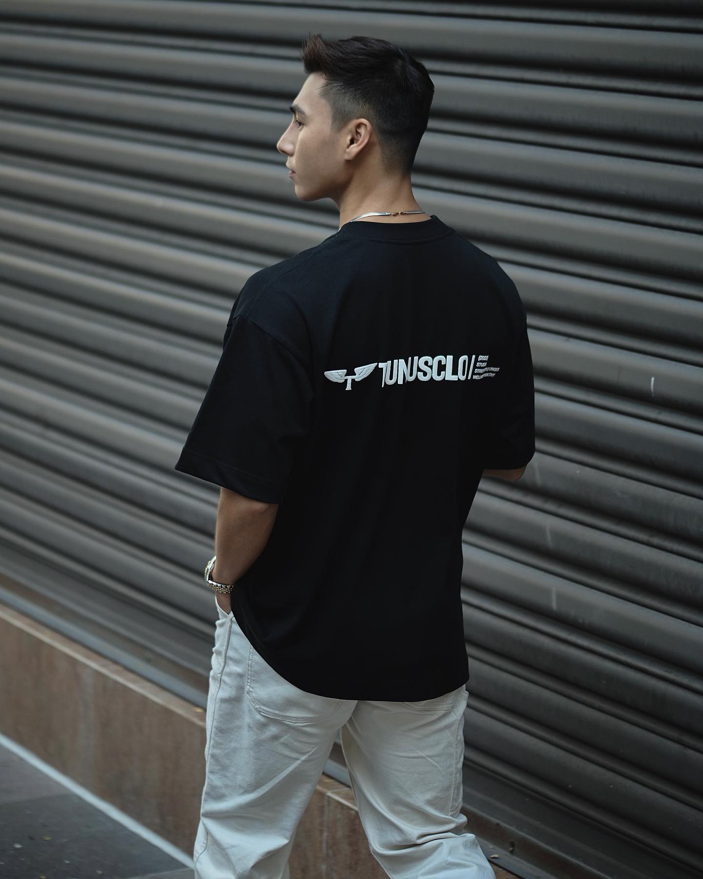 TUNUSCLO ÁO thun OVERSIZE UNISEX CHẤT LIỆU CAO CẤP / ĐEN