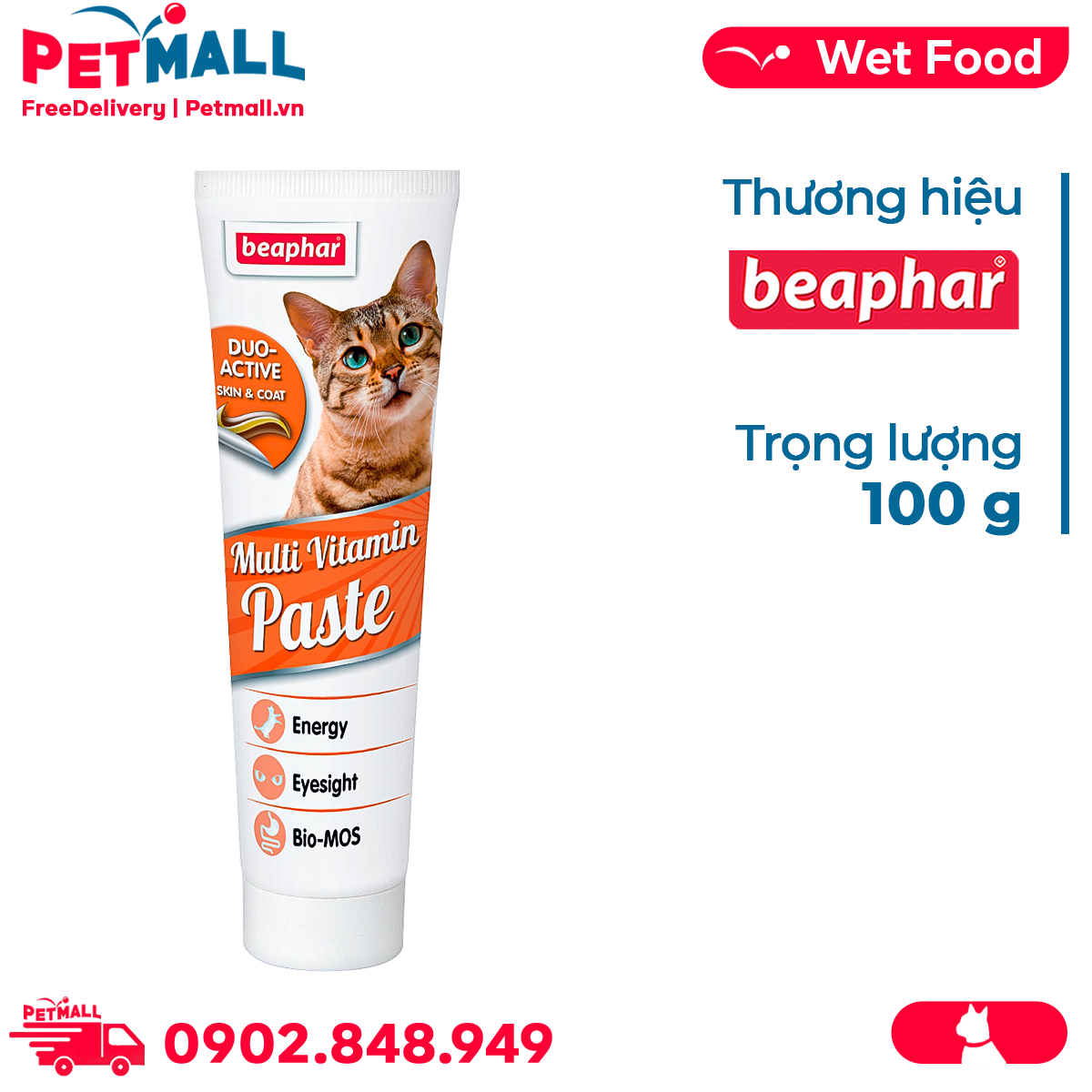 Gel dinh dưỡng cho mèo Beaphar Multi Vitamin Paste 100g Petmall