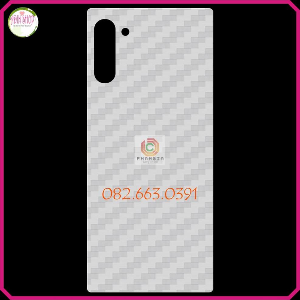 Miếng dán mặt lưng skin carbon dành cho dòng máy Samsung Galaxy Note 10/ Note 10 Plus (Note 10+)