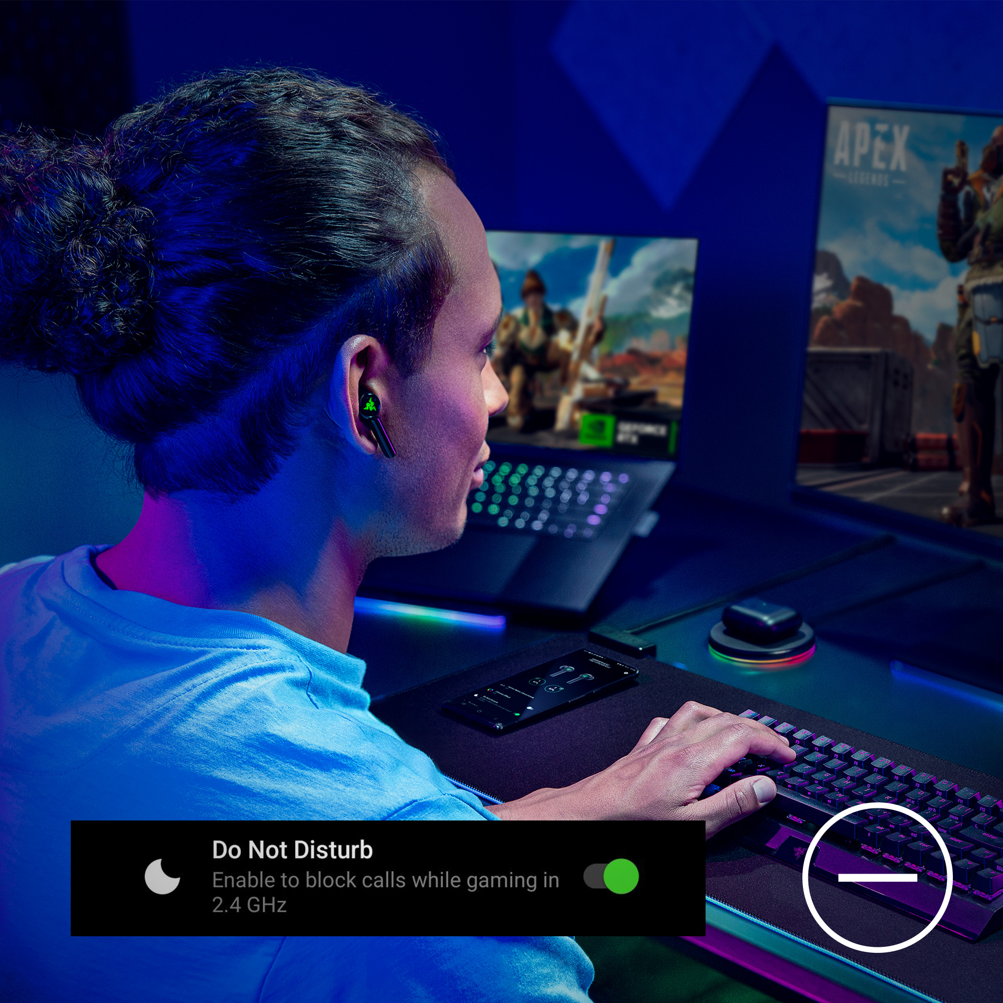 Razer Hammerhead Pro HyperSpeed True Wireless Gaming Earbuds with Razer Chroma™ RGB, Bluetooth (Tai nghe Bluetooth) | Adjustable ANC | Fast Wireless Charging Case | 30 Hr Battery | Bluetoot