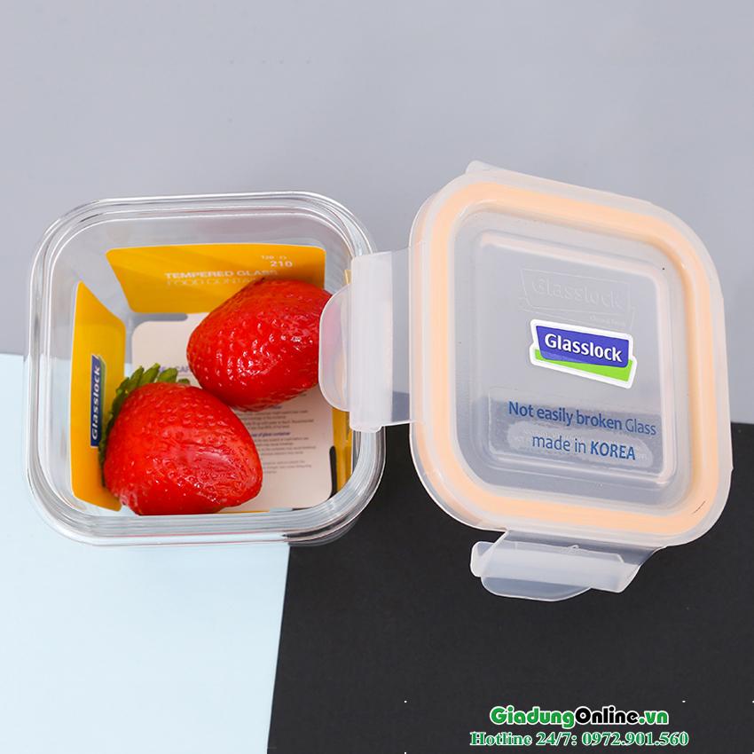 Hộp thủy tinh vuông glasslock hàn quốc mcsb021 210ml trữ đồ ăn dặm - larva store