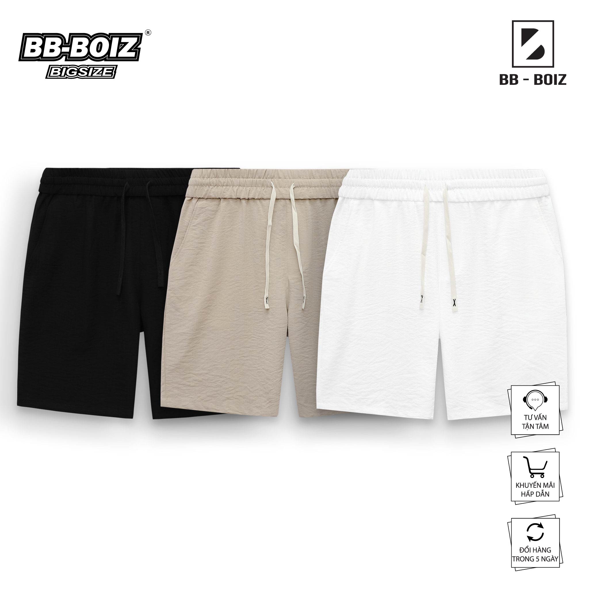 [BigSize] Quần short đũi BB - Boiz nam BB Boiz form bigsize 80-130kg