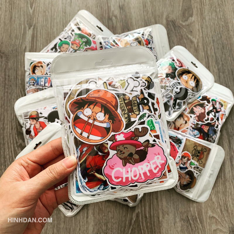 [One Piece - Đảo Hải Tặc Stickers] Luffy, Mũ Rơm Bộ Hình Dán Chất Liệu PVC Chống Nước Độ Bền Cao | Sticker Việt Nam