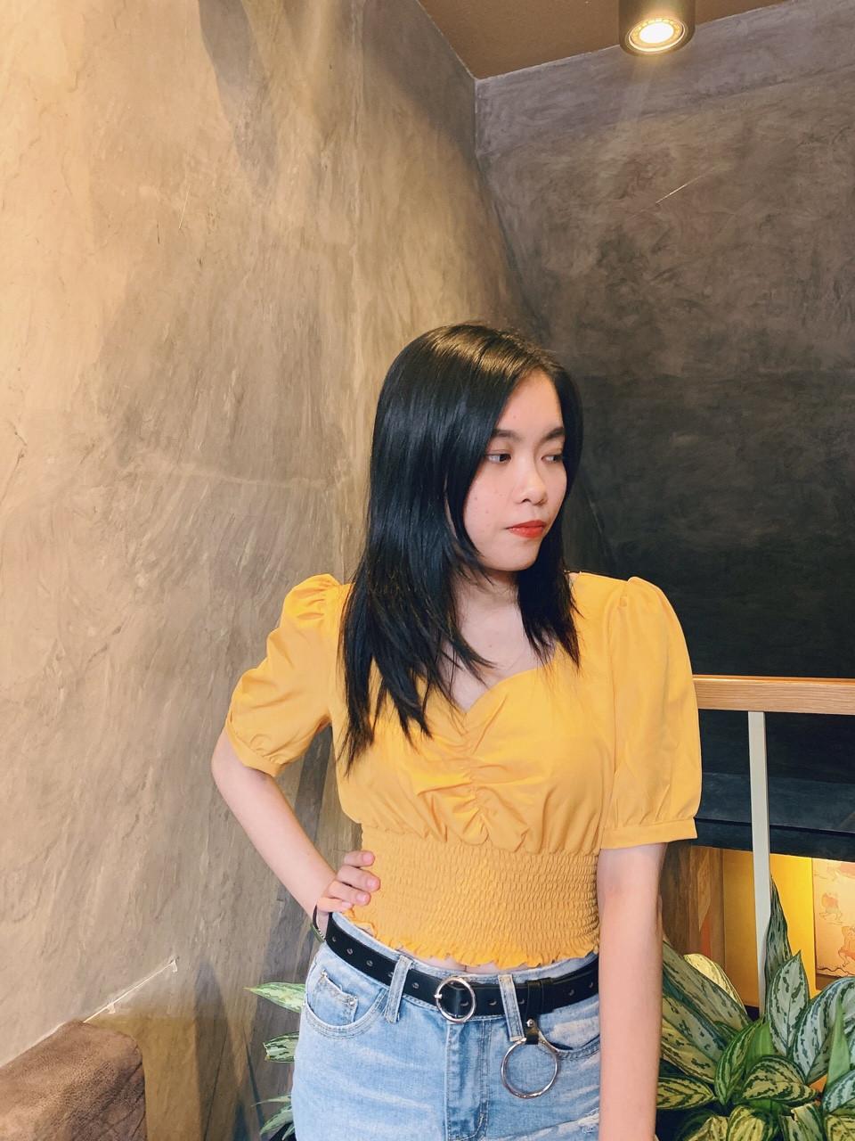 Áo Kiểu Nữ  Cổ Chữ U Nhún Eo Thời Trang Cao Cấp Sgr Acc01