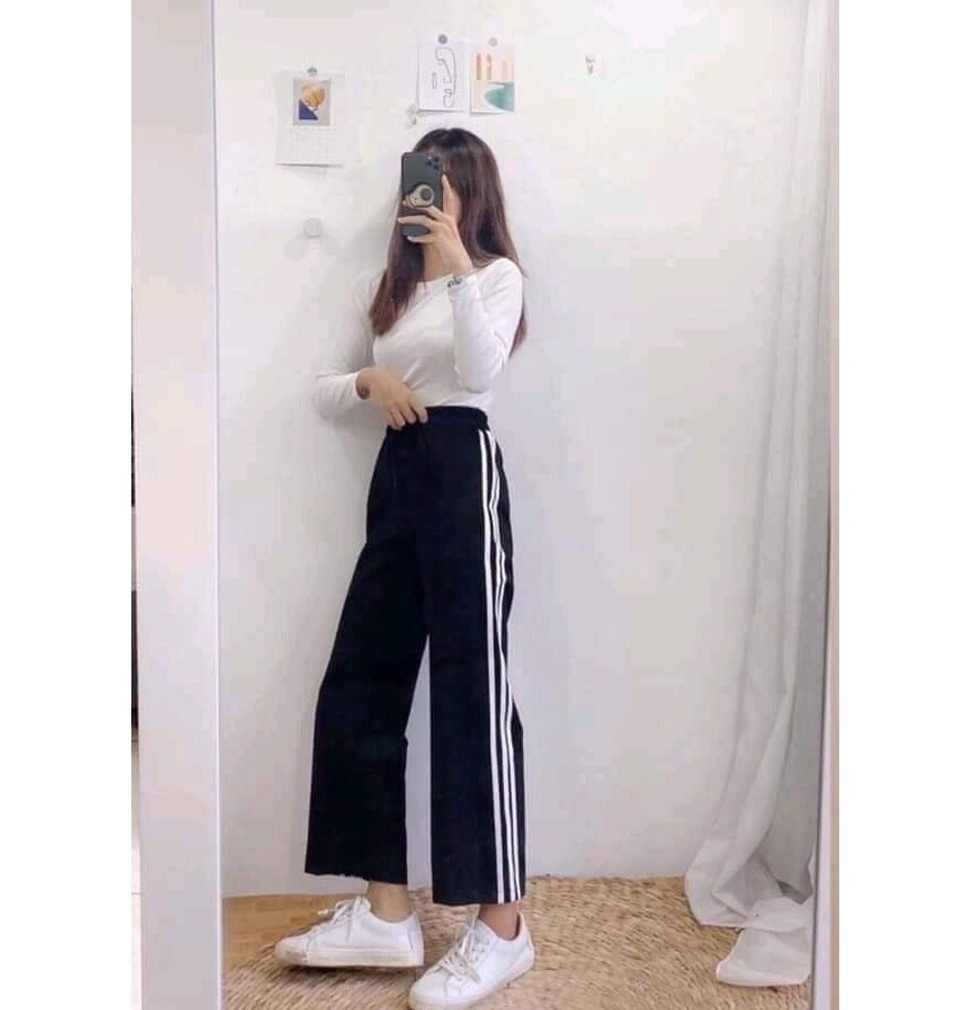 QUẦN ỐNG RỘNG KẺ 3 SỌC 3 MẦU QN02  THỜI TRANG 1989