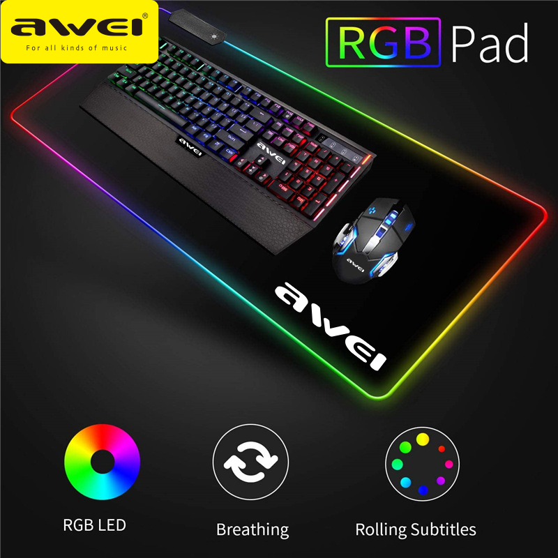 Awei MD-1 RGB Gaming Mouse Pad Large Size Colorful Luminous for PC