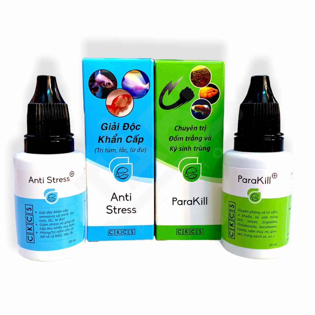 combo 1 anti stress và 1 parakill ( 2 chai) thần dược cá cảnh